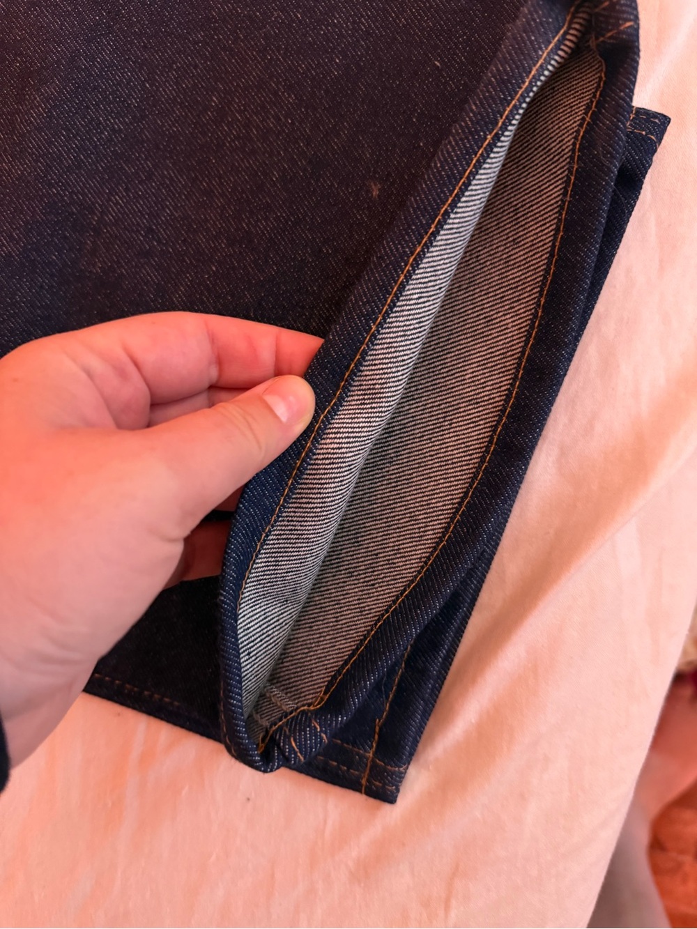 Men's Dark Blue Work Jeans - Deep Indigo - Picture 4 of 4